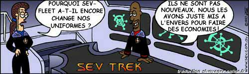Sev Trek Comic Strip. Copyright 1997-2025 by John Cook. Traduction et utilisation avec accord de son auteur. Reproduction interdite sans son accord.