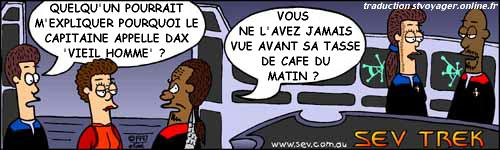 Sev Trek Comic Strip. Copyright 1997-2025 by John Cook. Traduction et utilisation avec accord de son auteur. Reproduction interdite sans son accord.
