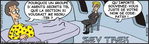 Sev Trek Comic Strip. Copyright 1997-2025 by John Cook. Traduction et utilisation avec accord de son auteur. Reproduction interdite sans son accord.