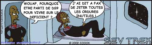 Sev Trek Comic Strip. Copyright 1997-2024 by John Cook. Traduction et utilisation avec accord de son auteur. Reproduction interdite sans son accord.