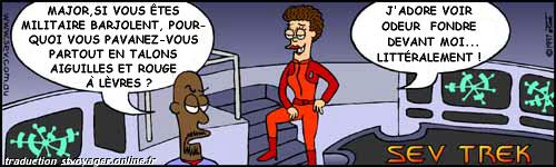 Sev Trek Comic Strip. Copyright 1997-2025 by John Cook. Traduction et utilisation avec accord de son auteur. Reproduction interdite sans son accord.