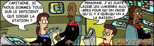Sev Trek Comic Strip. Copyright 1997-2025 by John Cook. Traduction et utilisation avec accord de son auteur. Reproduction interdite sans son accord.